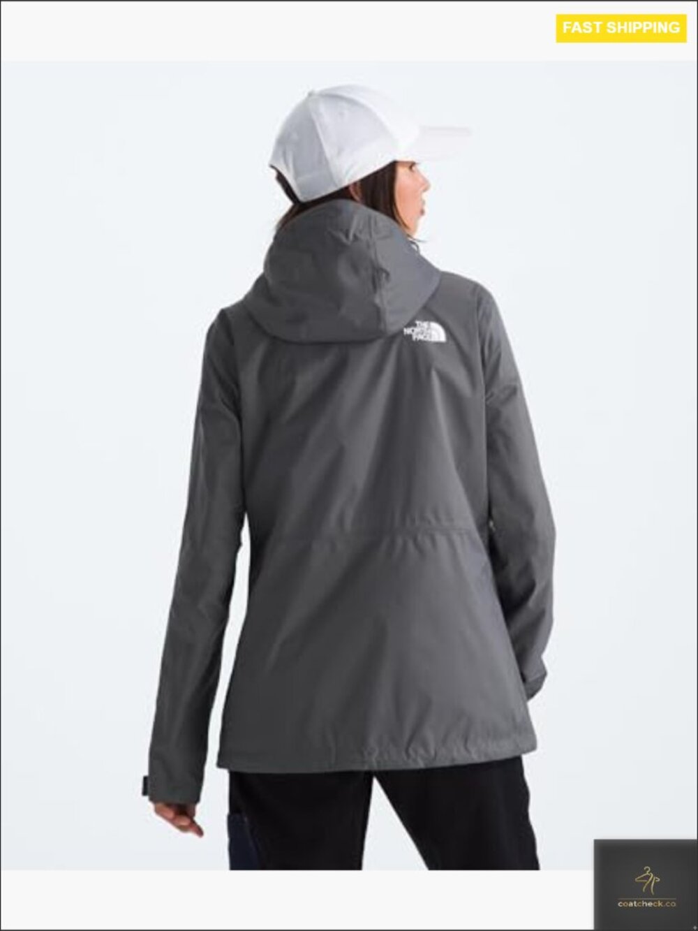 Waterproof Rain Jacket with Adjustable Hood Pit-Zip Venting Lightweight Nylon - Picture 4 of 7